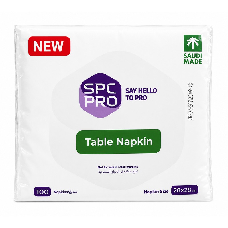 SPC Pro Table Napkins 28 cm × 28 cm × 100 sheets × 40 Packs - Carton