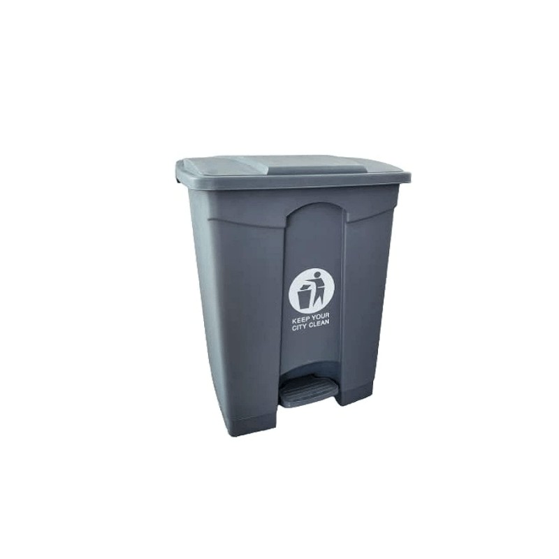 Trash Bin With Center Pedal Size 50 L Grey