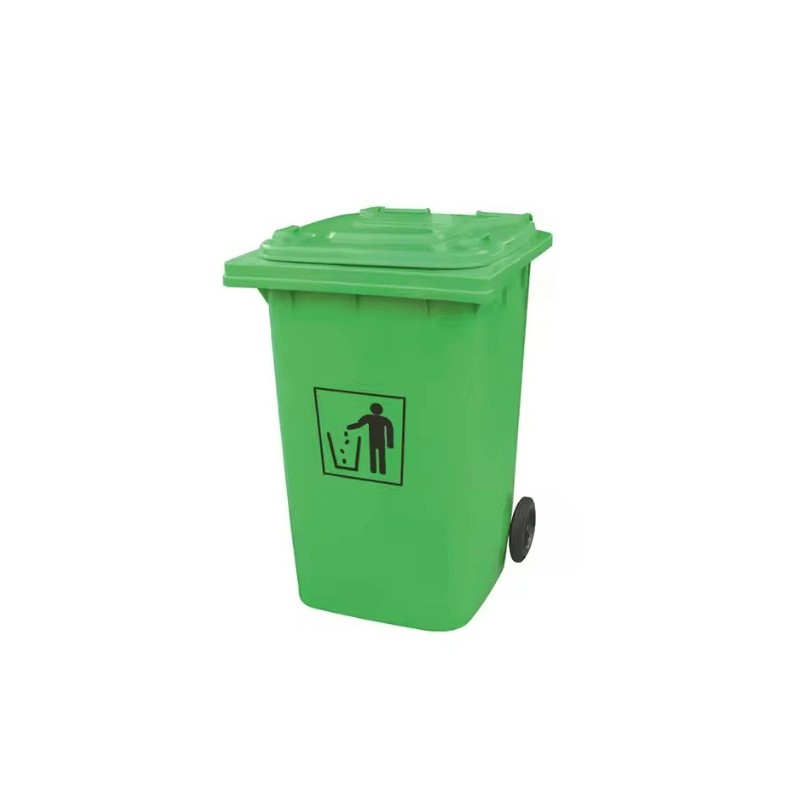 Trash Bin With Side Pedal Size 100 L Green